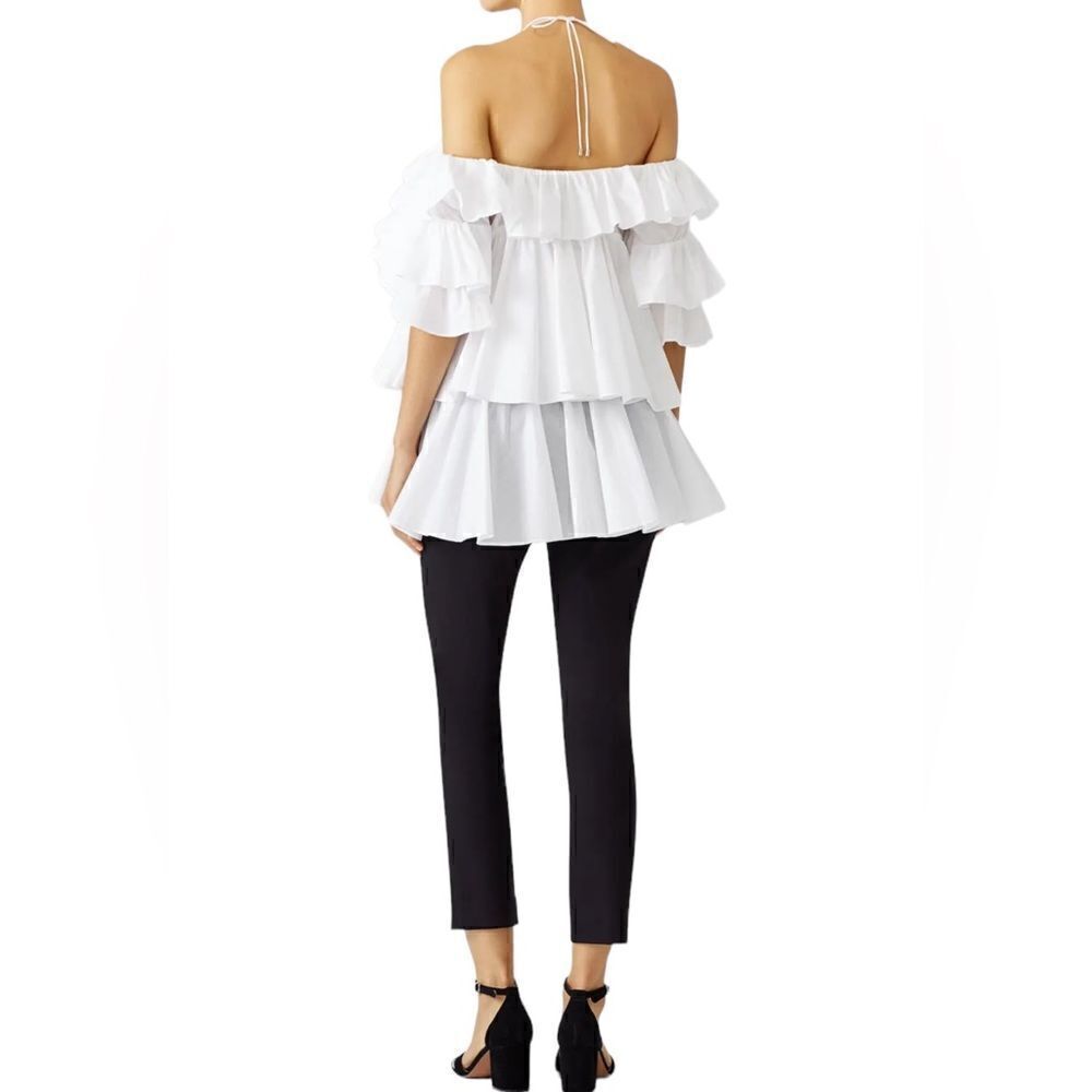 Tome White Ruffled Off the shoulder blouse top $695 - Size Small / S - Picture 4 of 7